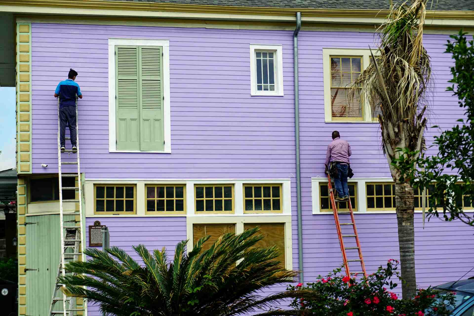 Modern kitchen being painted